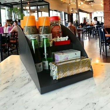 Diğer 128867357 Kasaönü, Bar Önü,tezgah Önü Aperatif Standı, Tezgahönü Organizer Raf 25 Cm 2 Katlı Model Siyah
