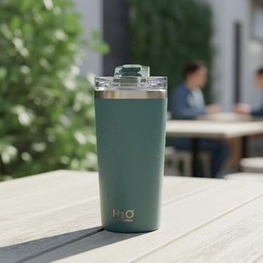 Diğer 128868273 530 Ml Pipetli Ve Ağızlıklı Çelik Termos Kupa - Çift Fonksiyonlu Kapak - /soğuk Tutan Seyahat Bardağı Travel Mug - 4 Farklı Renk Seçeneği Yeşil