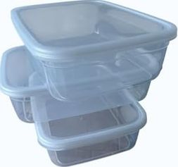 Diğer 128868587 Kapaklı Saklama Kabı 3'lü Set, 3000 Ml Her Biri, Şeffaf, Bpa İçermez, Hava Geçirmez, İstiflenebilir