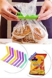 Diğer 128869050 12'li Çok Renkli Pratik Poşet Klipsi, Paket, Ambalaj, Torba, Çanta Kapatıcı Plastik Kilidi, Mandalı 12'li Karışık