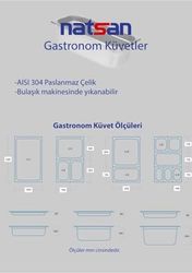 Diğer 128869268 Paslanmaz Çelik Gastronom/gastronorm Küvet Gn 1/6-65 17,6 X 16,2 X 6,5 Cm