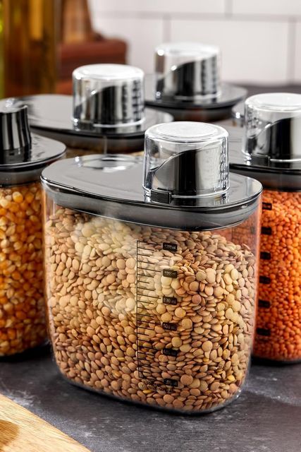 Diğer 128869706 1 Adet Siyah Kapaklı Vakumlu Erzak Saklama Kabı, Sızdırmaz Ölçekli Deterjan Ve Kuru Bakliyat Kabı, 1300 Ml, Çok Amaçlı Mutfak Düzenleyici 1, Siyah Kapaklı, 1300 Ml
