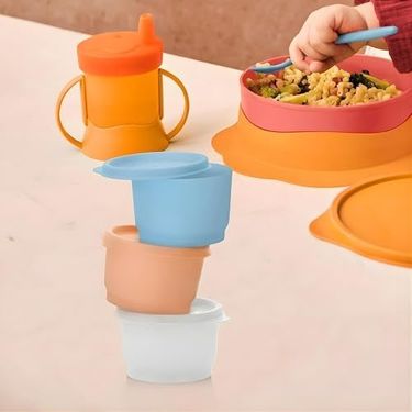 Diğer 128869749 Set 3 Buzdolabı Uno 120 Ml Renkli Turuncu Beyaz Mavi Kutu Stok Saklama Kabı Julchen