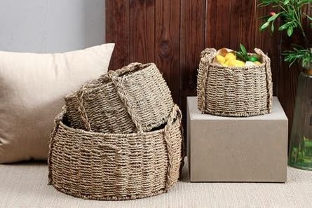 Diğer 128870329 Tony Naturel Kulplu Sepet 16 Cm