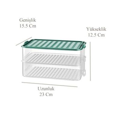 Diğer 128870435 2'li Klipsli 3.2 Litre Buzdolabı Düzenleyici Difriz Mikrodalga Uyumlu G-463 Saklama Kabı 2 X 1600 Ml