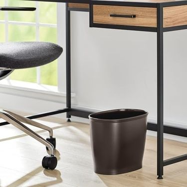 Diğer 128874156 Kent Oval Çöp Kutusu, Banyo Mutfak Ofis İçin, Plastik, 30,5X20,3X25,4Cm, Kahverengi