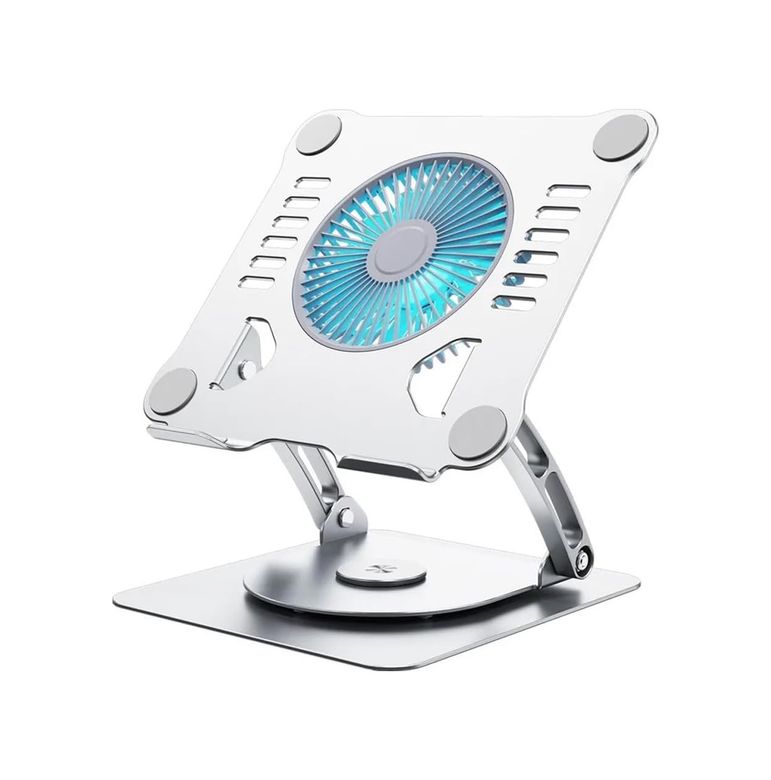 Diğer 128874501 Soğutuculu Notebook Ve Laptop Stand Yüksekliği Ayarlanabilir Fanlı Tutucu 10-17 İnç Notebooklar İle Uyumlu 360 Derece Döner%100 Tok Alüminyum Alaşımlı Katlanır Czy524 Czy524 - Silver