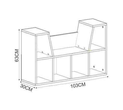 Diğer 128875371 Livora Minderli Kitaplık - Oturma Alanlı 103 Cm Minimalist Tasarım,