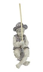 Diğer 128875673 Frederic Avignon Boy Balıkçı Bahçe Heykeli, 38 Cm, Poliresin, İki Tonlu Taş