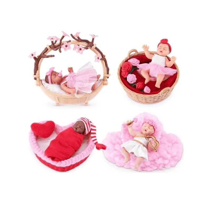 Diğer 129387022 Mini Baby Tatlı Kalpler Sürpriz Paket Mnb22000 Özel Kalp Kapsül İçinde Ultra Gerçekçi Mikro Bebek Ve Tematik Oyun Aksesuarları