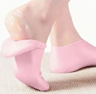Diğer 129432627 Mey İthalat Küçük Boy Silikon Nemlendirici Ayak Bakım Çorabı Pembe Standart