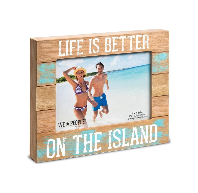 Diğer 130372715 Island-12,7 X 18,7 Cm Life İs Better On The Island Resim Çerçevesi, 13,7 X 17,7