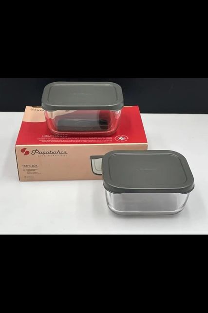 Diğer 130373592 Snow Box Saklama Kabı 420 Cc İkili Plastik Gri Kapaklı