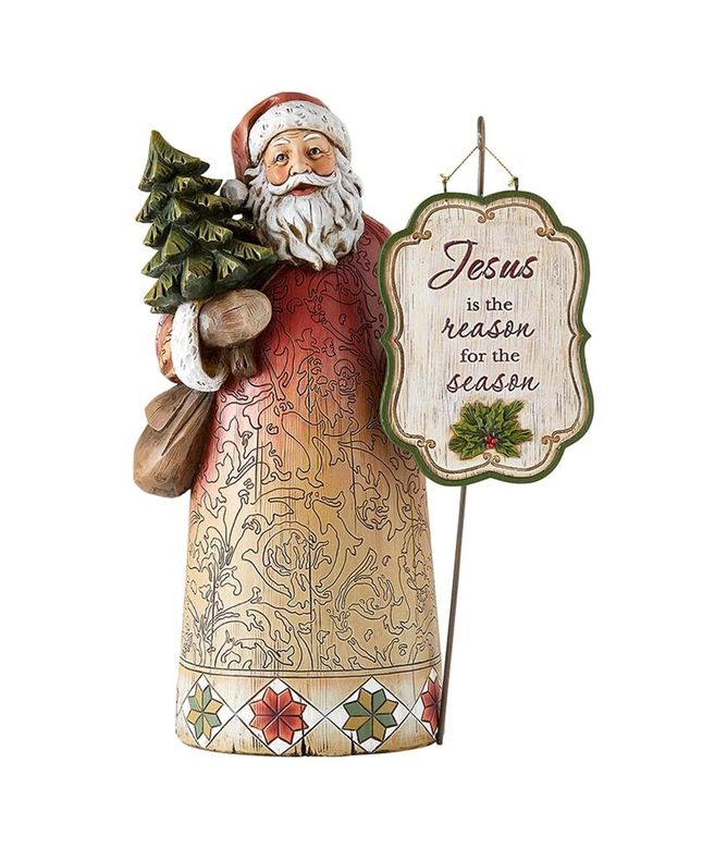 Diğer 130374149 Neşeli İsa Sezonun Nedeni Noel Baba Heykelcikler, Tam Renkli Noel Haberleri Dini Heykel Masa Üstü Dekorasyon, 30 Cm