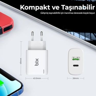 Diğer 130395600 Zh-2U41T 25W Pd 3.0 Type-C & Usb-A Çift Bağlantı Noktalı Hızlı Şarj Adaptörü Siyah,, 15/14/13/12/pro Max, İpad Air/pro Ve Daha Fazlası İle Uyumlu