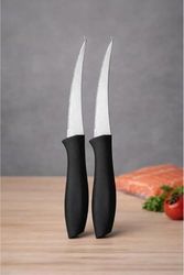 Diğer 131572482 Sebze Ve Meyve Bıçağı, Çelik, Kırmızı, Lazer Kesim Tırtıklı Uç, 22 Cm, 6 Adet