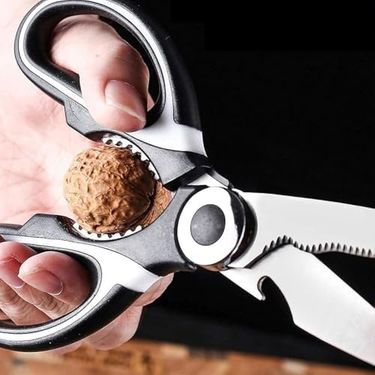 Diğer 131574379 Paslanmaz Çelik Çok Amaçlı Mutfak Makası Balık Temizleme, Et Ve Sebze Kesme, Şişe Açma, Ceviz Kırma Kaymaz Saplı Ve Koruyucu Kılıf Dahil Açık Gri