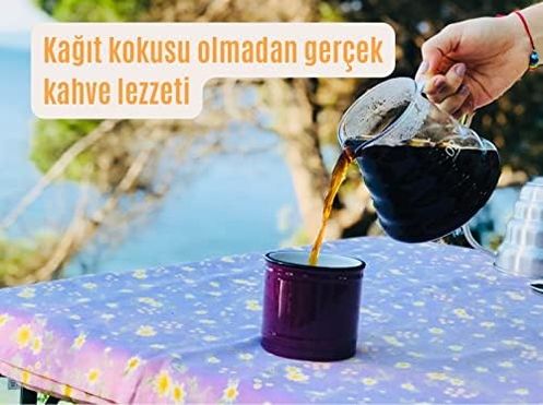 Diğer 131599082 2 Adet "çift Katlı" V-60.4 Yıkanabilir, Kumaş, Organik Kahve Filtresi, Ağartılmamış%100 Ham Pamuk - Ekolojik Filtre 2 Adet Açık Gri