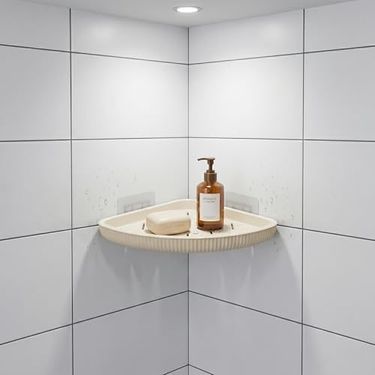 Diğer 131600196 Yapıştırmalı Banyo Köşeliği, İstiridye Modeli, Bej, Drenaj Delikli, Delme Gerektirmez