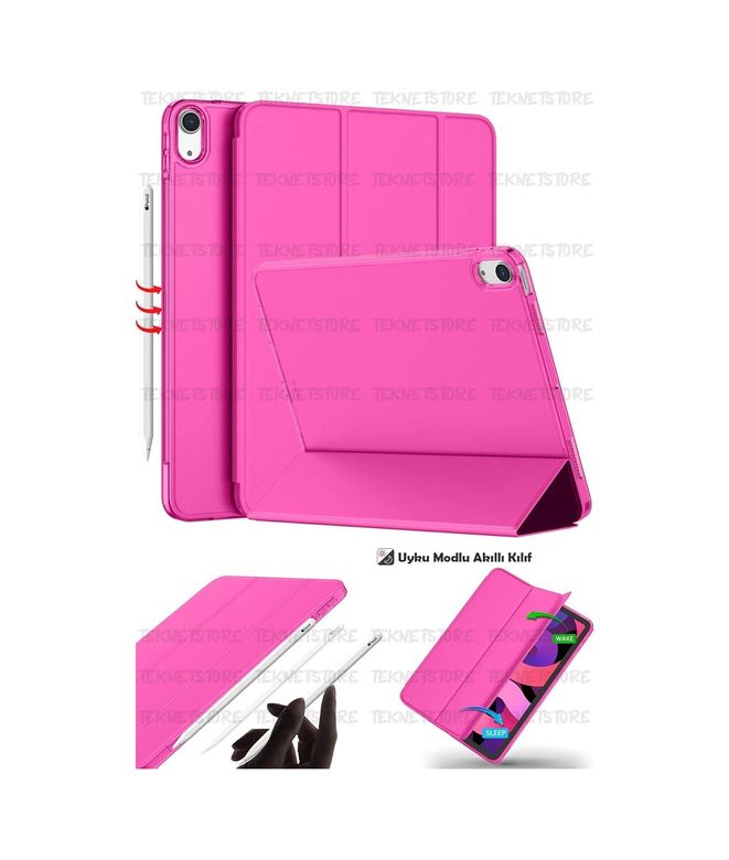Diğer 131736531 Ipad Air 11 M3 2025/m2 2024/air 10.9 2022/2020 Ile Uyumlu Kılıf, Kapaklı, Standlı, Uyku Modlu Smart, Şeker Pembe, İpad Air 11 M3 2025