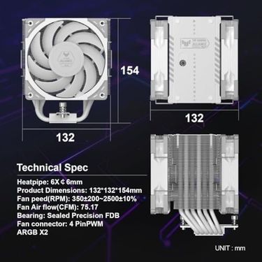 Diğer 131737015 Scythe Mugen 6 Tuf Gamıng Edıtıon Beyaz, 120Mm Wonder Tornado Fanlı Sessiz Hava Soğutucu, Intel Lga 1700 & Amd Am5/am4 Uyumlu Tower Soğutucu