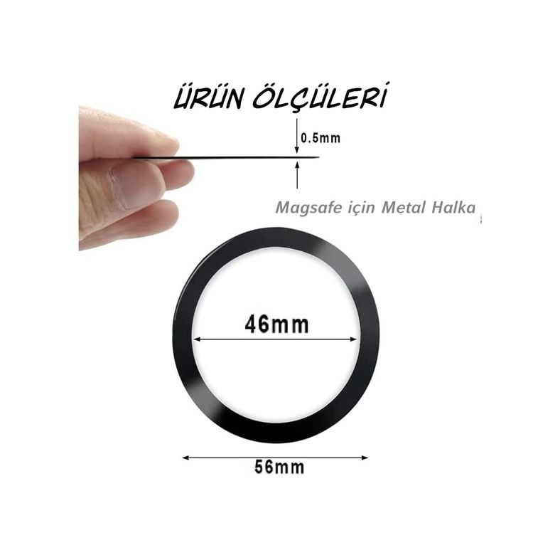 Diğer 131737878 Power Metal Magsafe Halka Yüzük Ring İphone 8 Ve Üstü Model İle Uyumlu Siyah Lvrng