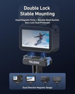 Diğer 131738273 Telesın Djı Osmo Nano/action 6 İçin Manyetik Hızlı Serbest Bırakma Adaptörü Montajı, Çift Yönlü Mıknatıs, Metal Mandallar, Şok Emici Silikon Ped, Djı Osmo Nano İçin Adaptör Tabanı/action 6