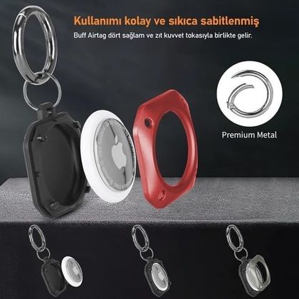 Diğer 131738422 Tagsafe Proshield Taşınabilir Anahtarlık Airtag Uyumlu Kılıf Black