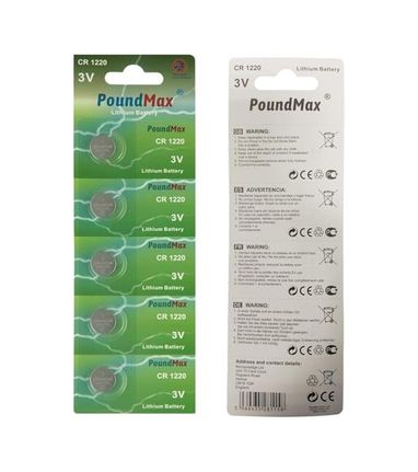 Diğer 131738833 5 Adet Cr1220 Dl1220 1220 Lır1220 3V Poundmax Lityum Pil Lityum Düğme Pil, Küçük Elektronik Cihazlar İçin Araba Anahtarları, Uzaktan Kumandalar, Teraziler, Saatler Ölçüm Cihazları Ve Hesap Makineleri