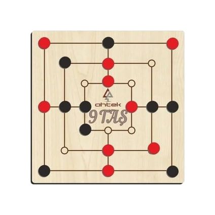 Diğer 131746985 Ahşap 9 Taş Akıl, Zeka Ve Strateji Oyunu Dokuztaş, Dokuz Taş Etic043