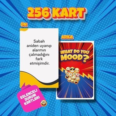 Diğer 131747056 What Do You Mood Moodun Ne - Eğlenceli Grup Arkadaş Aile Kutu Oyunu - Hangisi Mod Moodun Do You Meme - Durum Kartı Oyunu