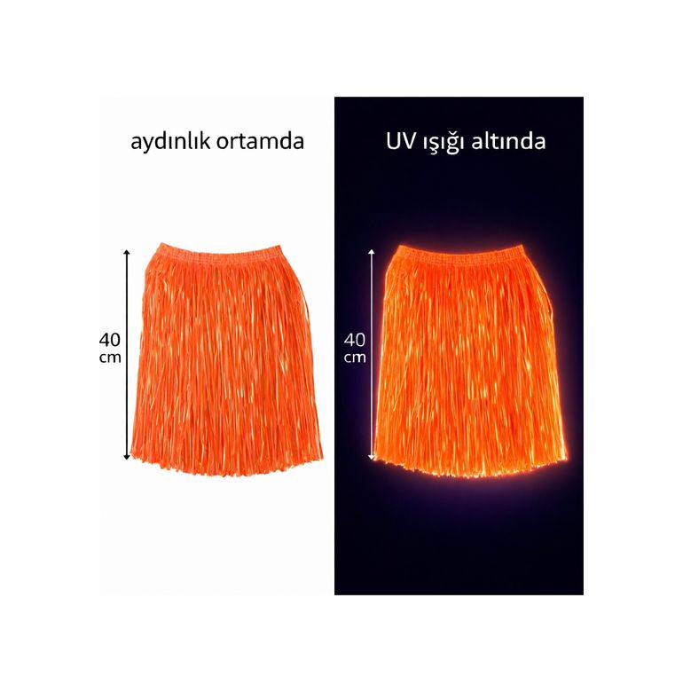 Diğer 131841762 Neon Turuncu Hawaii Parti Eteği 40 Cm - Huvj-874162 Standart
