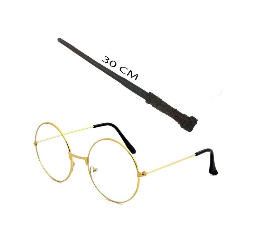 Diğer 131851745 Harry Potter Asası 30 Cm Ve Metal Harry Potter Gözlüğü - Huvj-761573 Standart