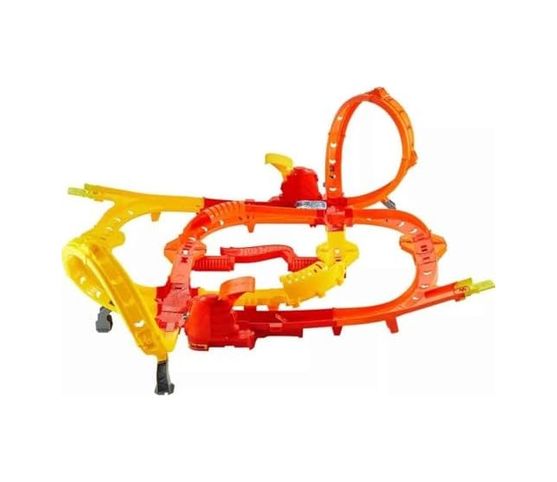 Diğer 131946910 Hot Ones Turbo Oyun Parkuru, 1:64 Ölçekli 2 Araç Ve Kolayca Birleştirilebilen Pistle Başa Baş Yarış Ve Akrobasi, Jfh35