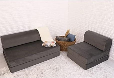 Diğer 142783243786340140557466 Homedius Tek Kişilik Gri Katlanır Yataklı Koltuk Gri Acı Kahve