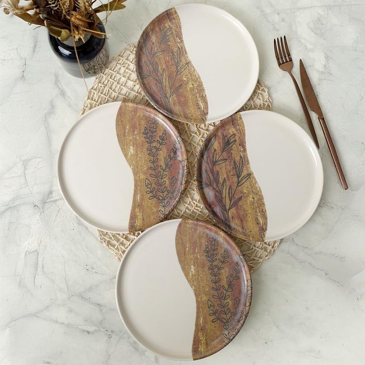 Diğer 142783243881760140557466 Terra Leaf Nordıc Pasta Tabağı 22 Cm 4 Adet / 22969-70 Açık