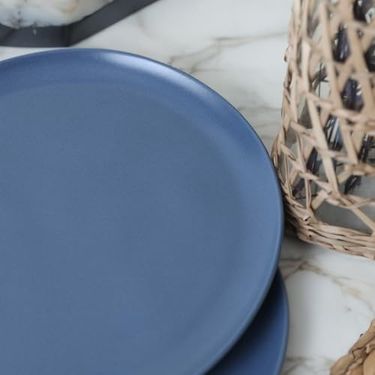 Diğer 142783243891800140557466 Mat Mavi Sardes Pasta Tabağı 22 Cm 6 Adet 399 Açık