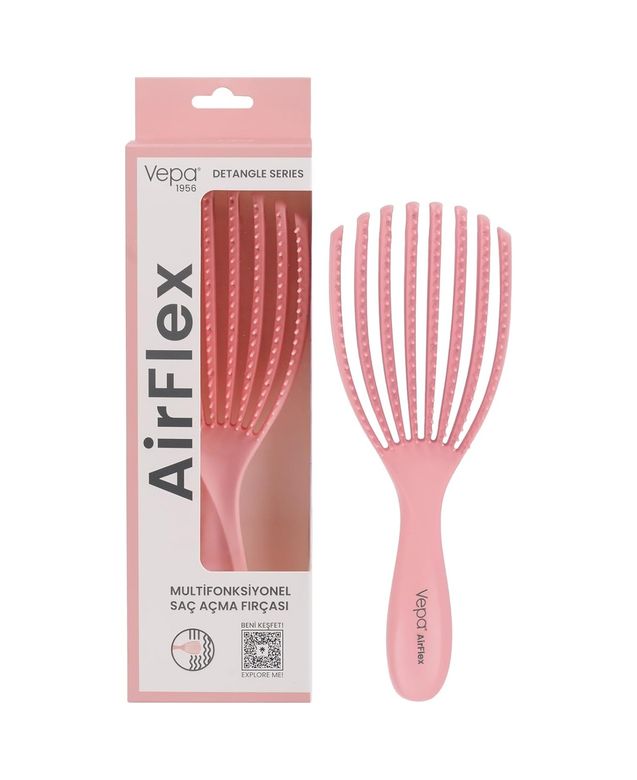 Diğer 142783244424340140557466 Vepa Airflex Dolaşık Saç Açma Fırçası, Kolay Tarama, Elektriklenme Önleyici Tarak Pembe