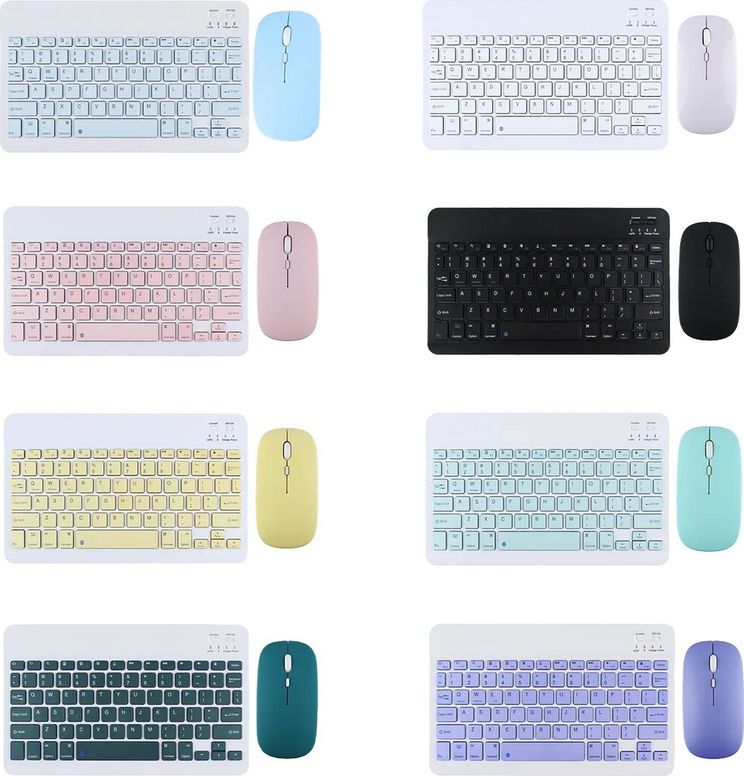 Diğer 3194250 Bluetooth Usb Şarjlı Klavye - Pilli Mouse Set İnce - Renkli - 15X25Cm Pl-388 4434