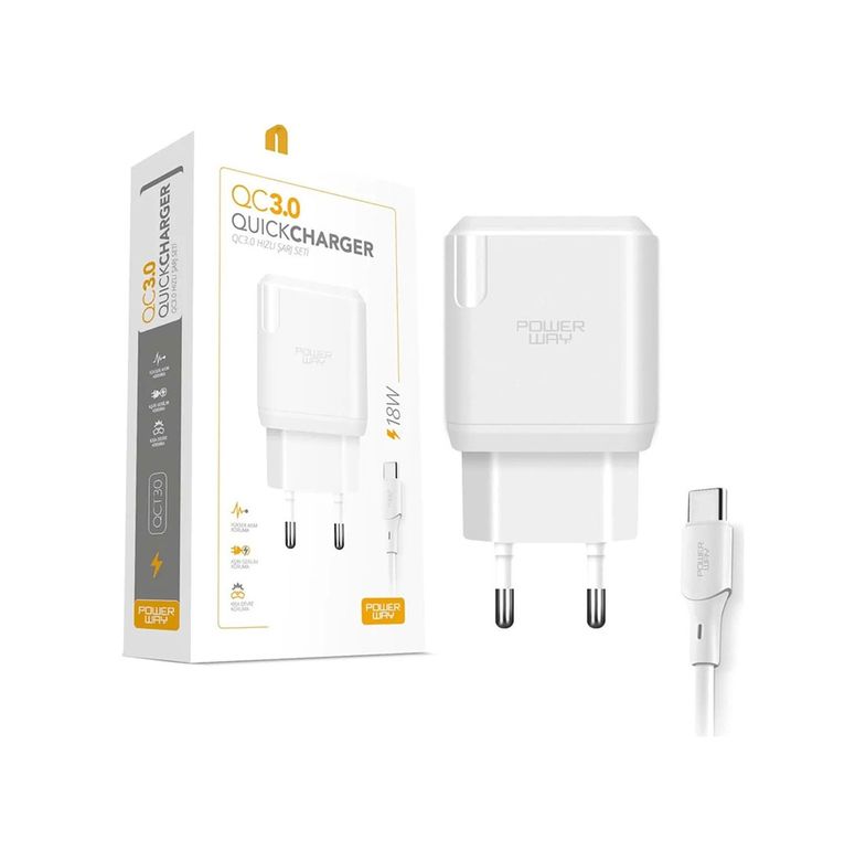 Diğer 3391482 3 Amper 18W Type C Hızlı Şarj Aleti + Kablo 4434