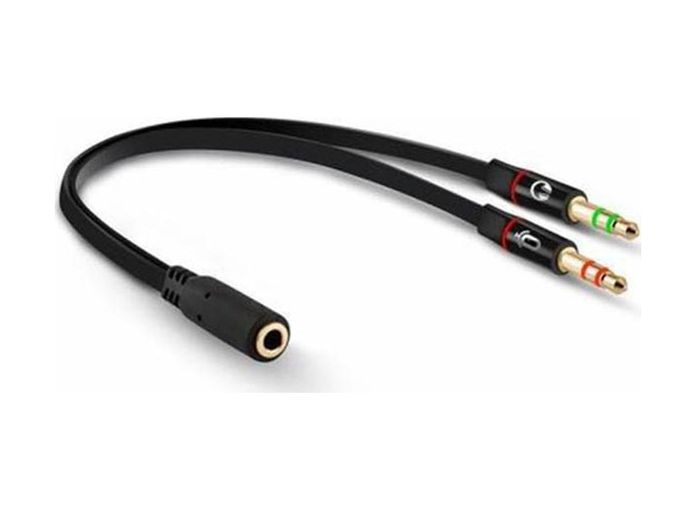 Diğer 3626538 3.5Mm Stereo Dişi X 2 Stereo Erkek Kulaklık Mikrofon Hoparlör Ayırıcı 20 Cm Kablo 4434