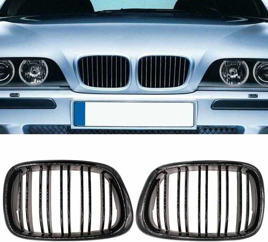 Diğer 45679771 Bmw E39 Çift Şeritli Ön Panjur Izgara 1995-2003 Arası Parlak Siyah