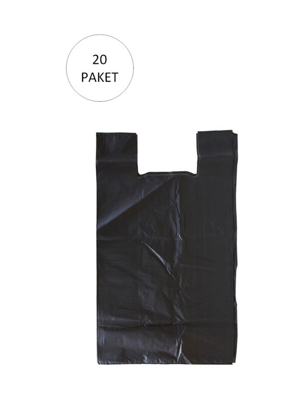 Diğer 47388257 Siyah Hışır Atlet Poşet Mini Boy 22X31 Cm 20 Paket Takriben 10.000 Adet