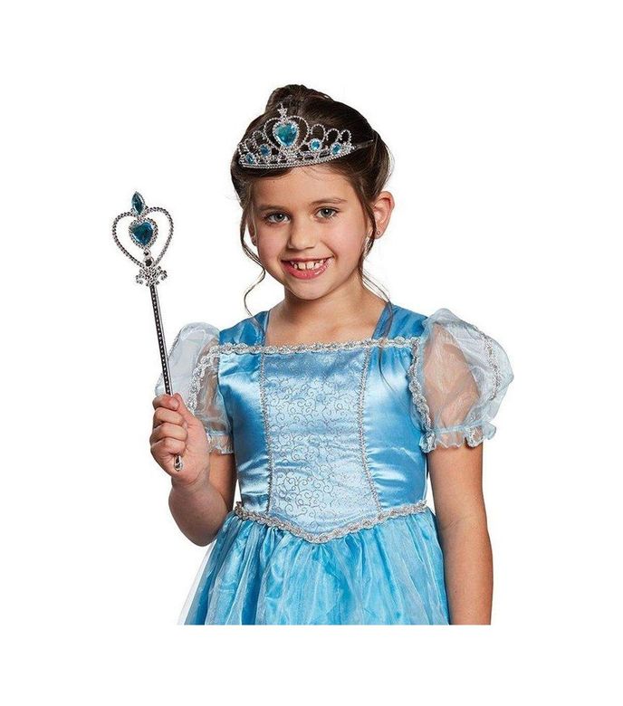 Diğer 47414416380 Karlar Ülkesi Elsa Mavi Kalpli Taç Ve Mavi Asa Seti Çocuk Boy