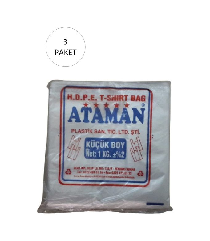 Diğer 53661931 Kalın Şeffaf Atlet Poşet Küçük Boy 25X33 Cm 1 Kg 3 Paket-Takriben 510 Adet