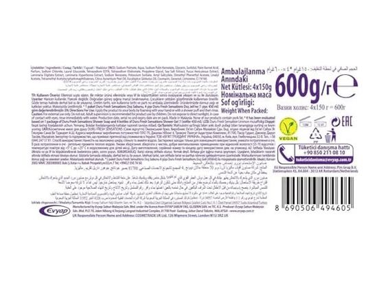 Diğer 57855210111631580184975 Fresh Sensations Okyanus Esintisi Duş Sabunu, 600 Gr Acı Badem
