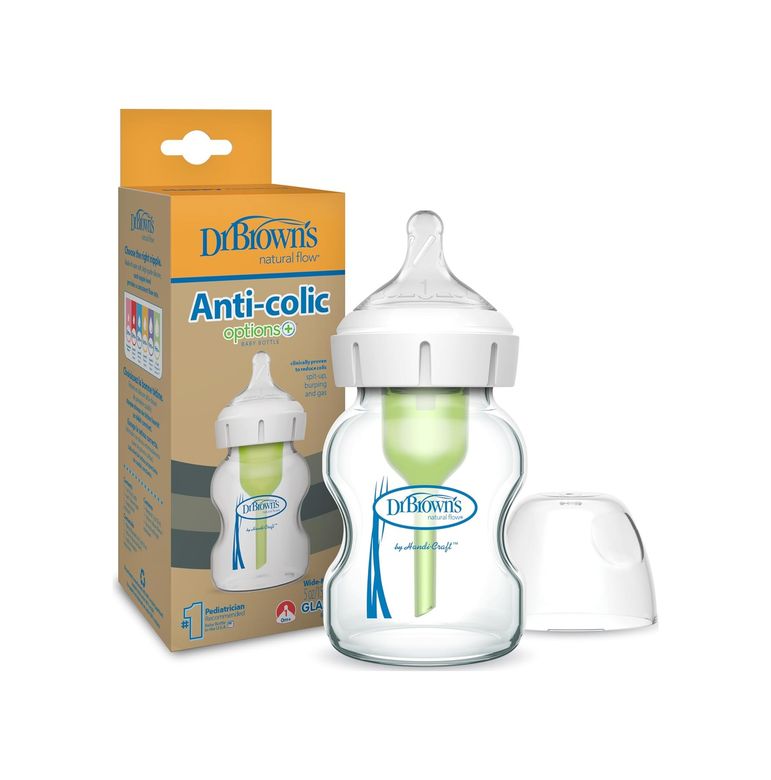 Diğer 57855210114126280184975 5 Oz/150 Ml Geniş Ağız Cam Biberon, Tekli Paket 51700 Açık