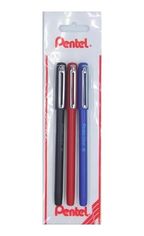 Diğer 57855210120990780184975 0.7 Mm Yağ Bazlı Kapaklı Roller Kalem - İzee Siy-Kır-Mav
