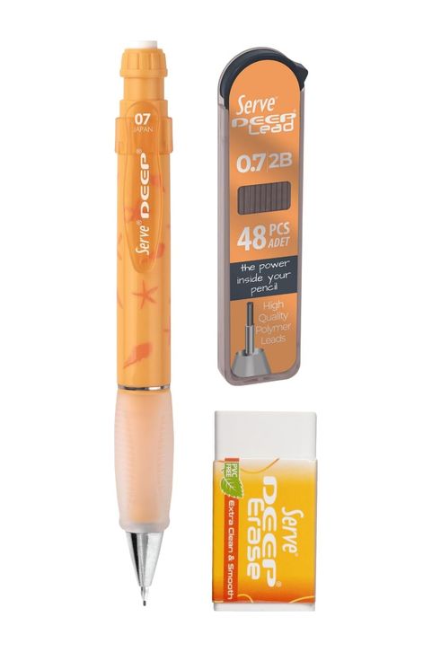 Diğer 57855210121184780184975 Doğa Desenli Deep Kalem, Deep Silgi Ve Deep Min, 0.7 Mm, Hardal Sarısı -