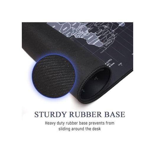 Diğer 57855210123087980184975 Zerfa Dünya Haritası Ekstra Büyük Genişletilmiş Kaymaz Kauçuk Oyun Mouse Pad & Klavye Masa Mat Bilgisayar Aptop İçin 900 Mm X 400 Mm X 2 Mm L Zmp253 Siyah Dünya Haritası, 90 X 40 Cm